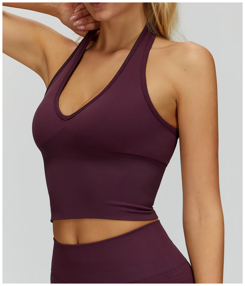 HALO Soft Sculpt Halter Top WINE