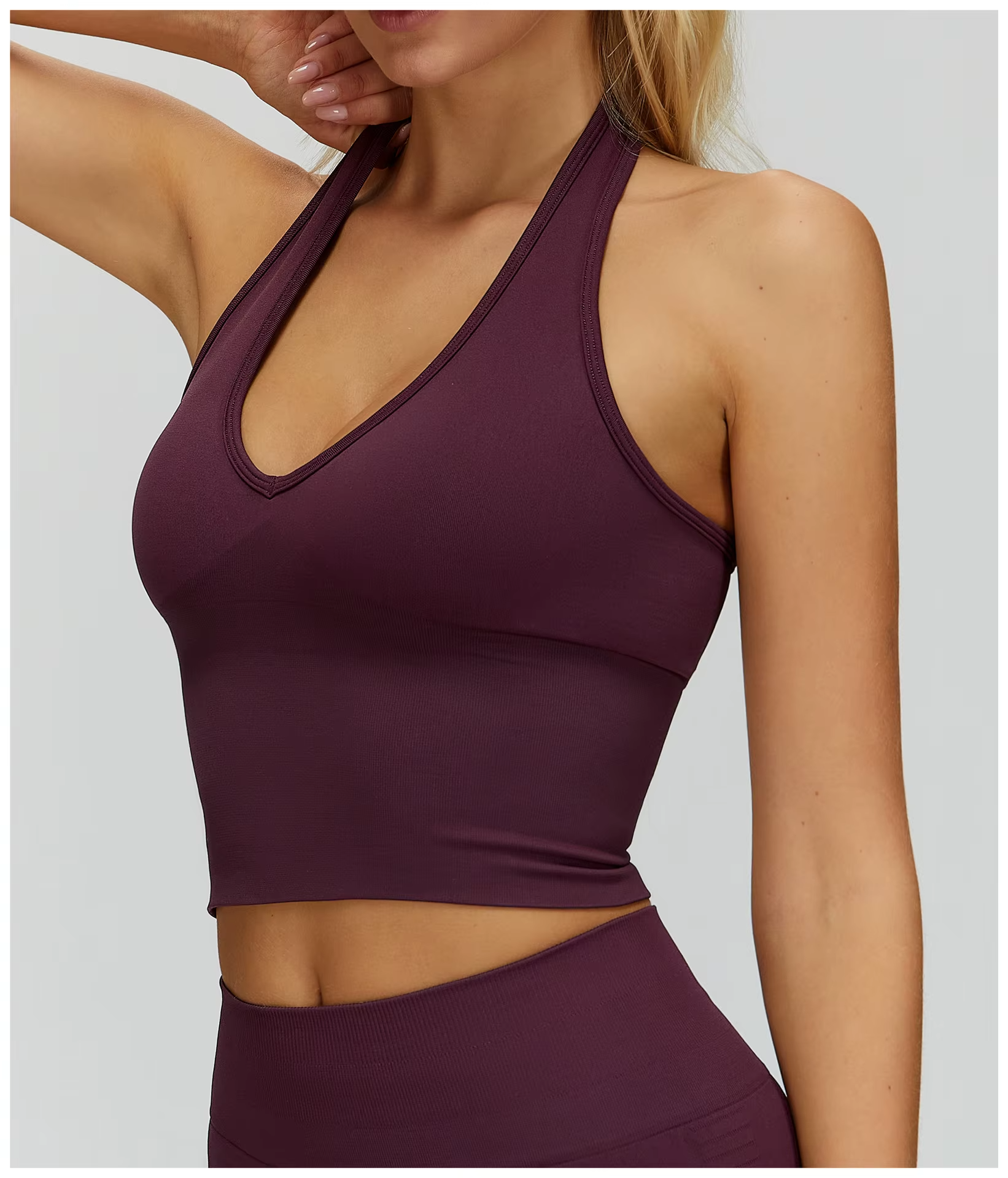HALO Soft Sculpt Halter Top WINE